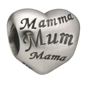 Pandora Mother's Love Heart Charm 791112 Sterling Silver 925 A…